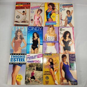 VHS Vintage 12 Fitness Workout Aerobic Video Lot